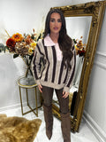 Pink stripe knit jumper
