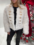 White faux fur CINDERELLA jacket
