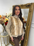 Beige BAMBI faux fur cardigan