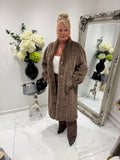 Long faux fur coat