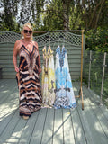 Long printed halter neck dress