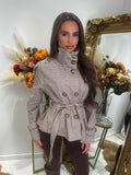 Tan check lightweight jacket