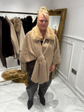 Faux fur knot cape