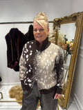 Brown Bambi double zip jumper