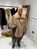 Faux fur knot cape