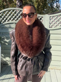 Brown LUXE FAUX FUR JACKET