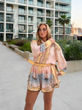 Pink/yellow “DUBAI” short set
