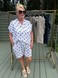 Polka dot cheesecloth short set