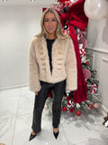 Beige faux fur CINDERELLA jacket