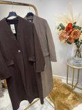 Long gold button coat