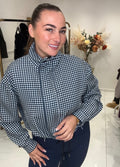 Navy check lightweight jacket
