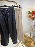 Wide leg pvc trousers