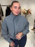 Navy check lightweight jacket
