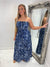 Blue leopard print maxi dress