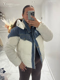 Denim puffa coat