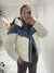Denim puffa coat