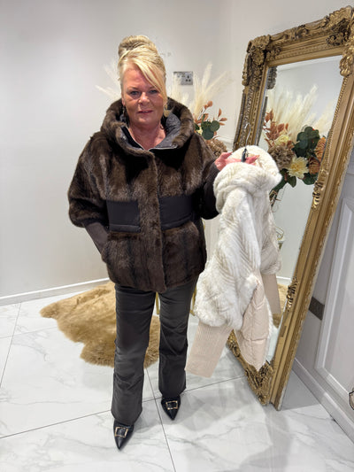 Faux fur puffa coat