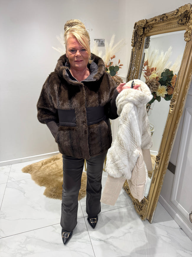 Faux fur puffa coat