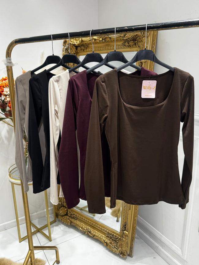 Basic square neck tops