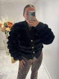 Black faux fur cardigan