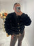 Black faux fur cardigan