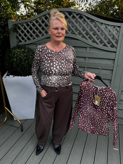 Bambi print mesh top