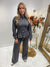 Grey buckle peplum tracksuit