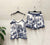Printed cotton vest & short set