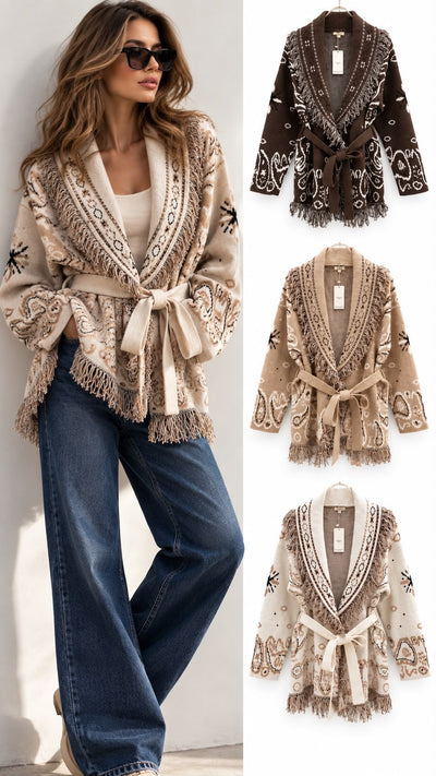 Tassel BANDANA cardigan