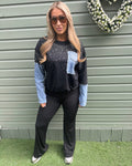 Denim diamanté sweatshirt