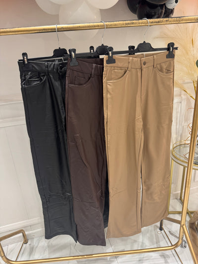 Straight leg PVC trousers