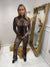 Brown leopard print gym set