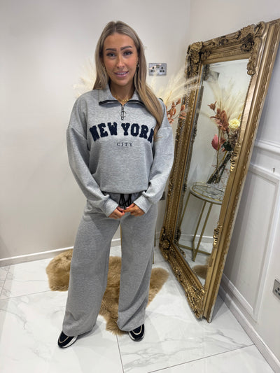 Grey NEW YORK zip tracksuit