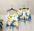 Printed cotton vest & short set