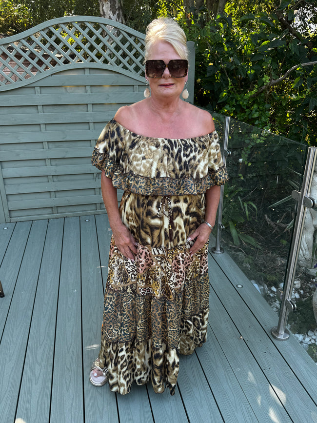 Leopard ruffle dress