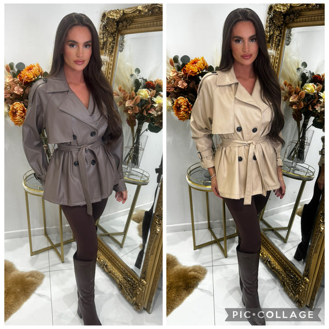 PVC belted jacket