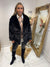 Black short faux fur military coat