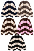 Stripe chunky knit cardigan
