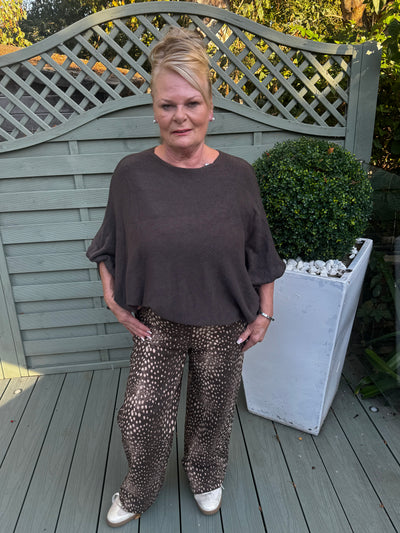 Brown wide leg Bambi jeans