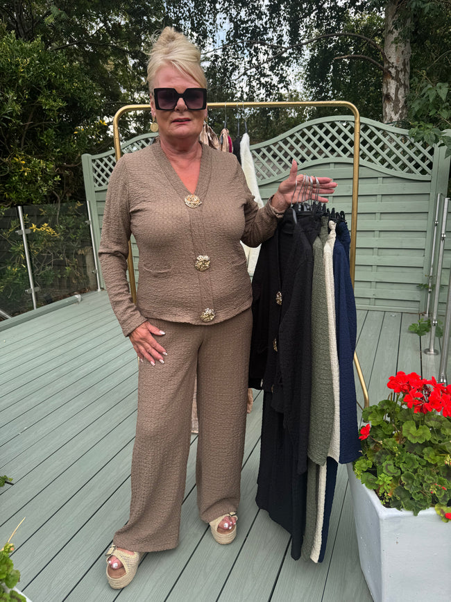 Long sleeve gold button “LULU” tracksuit