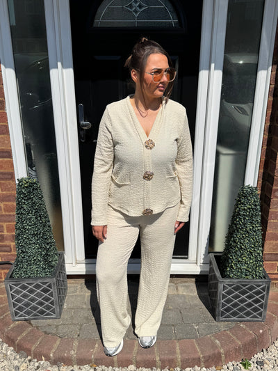Gold button “FLORENCE” trouser set