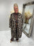 Long brown leopard coat