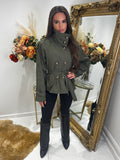 Khaki button lightweight jacket