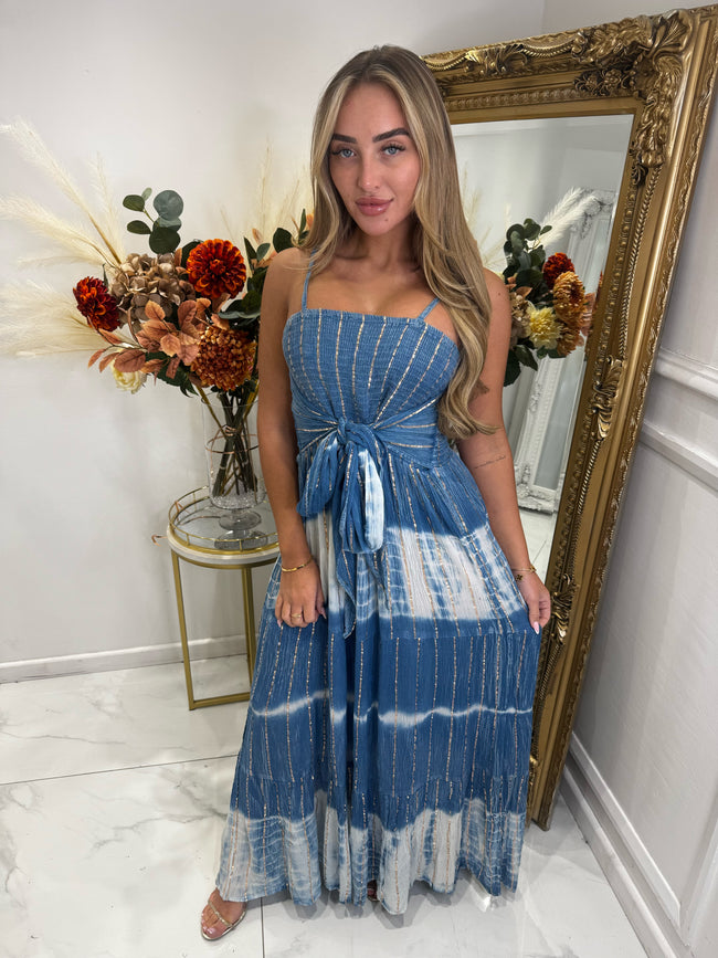 Light denim KNOT maxi dress