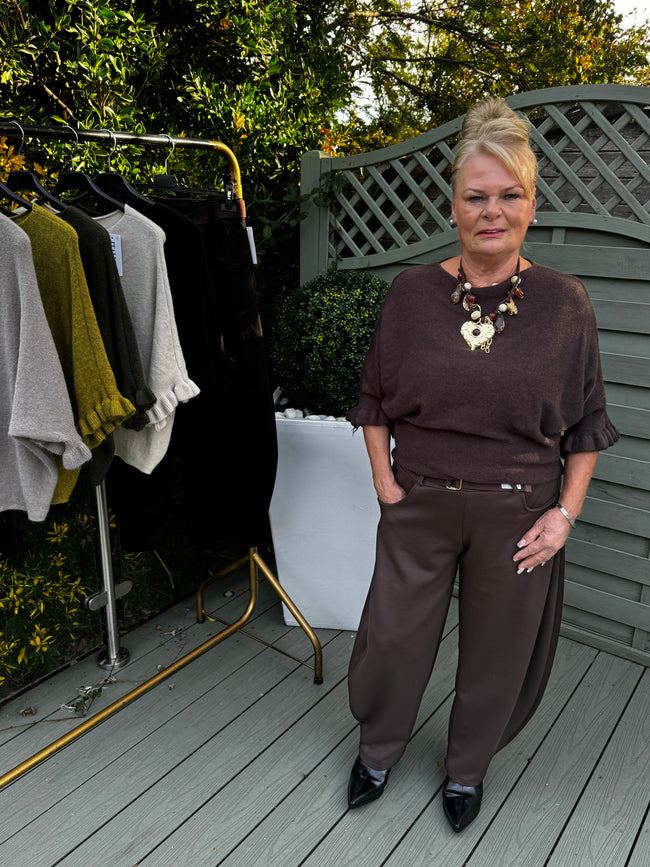 Soft frill sleeve jumper