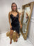 Black thin strap lace dress