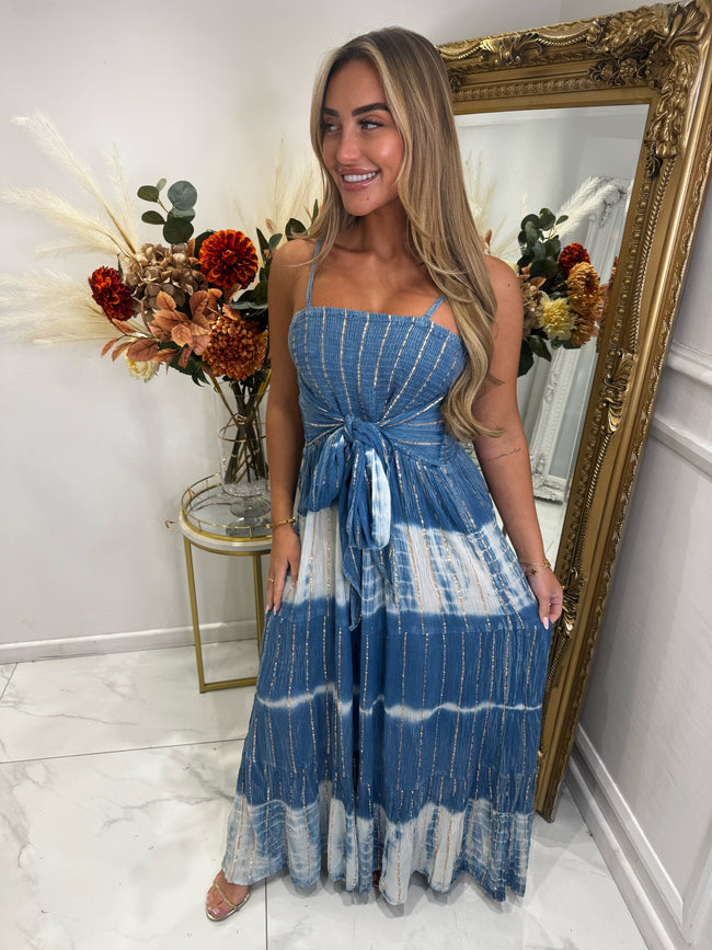 Light denim KNOT maxi dress