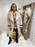 Beige Faux fur long military coat