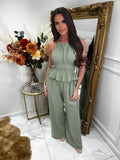 CHEESECLOTH halter neck trouser set