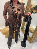 Lace ruffle shirt